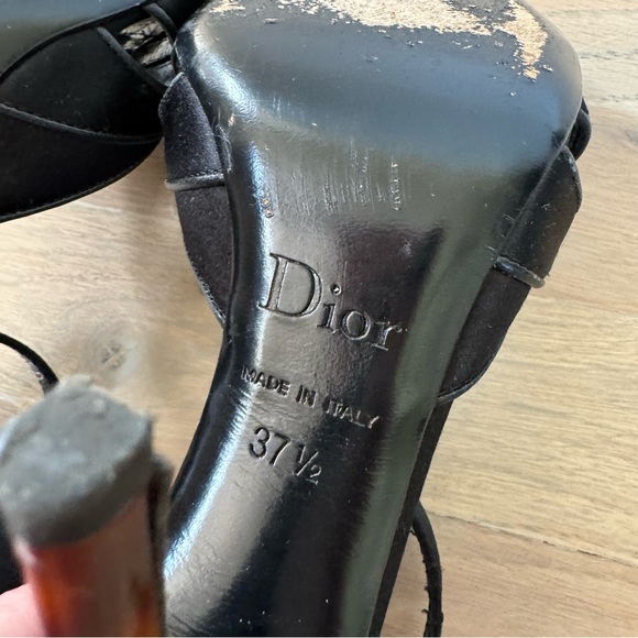 Dior Vintage Peep Toe Tortoise Shell Heels Size 37.5 - Picture 2 of 16